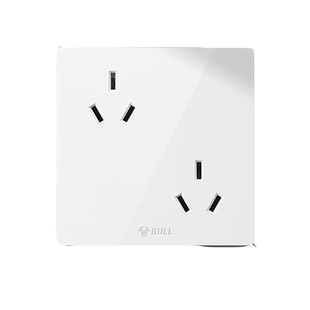 公牛开关插座奶油风G12米绒白86型面板无边框16A暗装五孔电源哑光