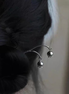 新中式铃兰花流苏发簪高级感小众簪子气质优雅发钗汉服盘发饰头饰