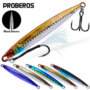 苦茶路亚铁板3D快抽海钓路亚饵 带钩船钓飘落鲅鱼钩 远投速沉铁板