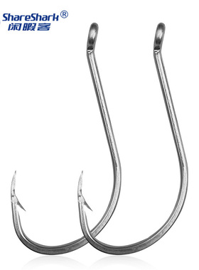苦茶92554不锈钢章鱼钩倒刺歪嘴延绳钓钩鱿鱼钩路亚海钓章鱼喙钩