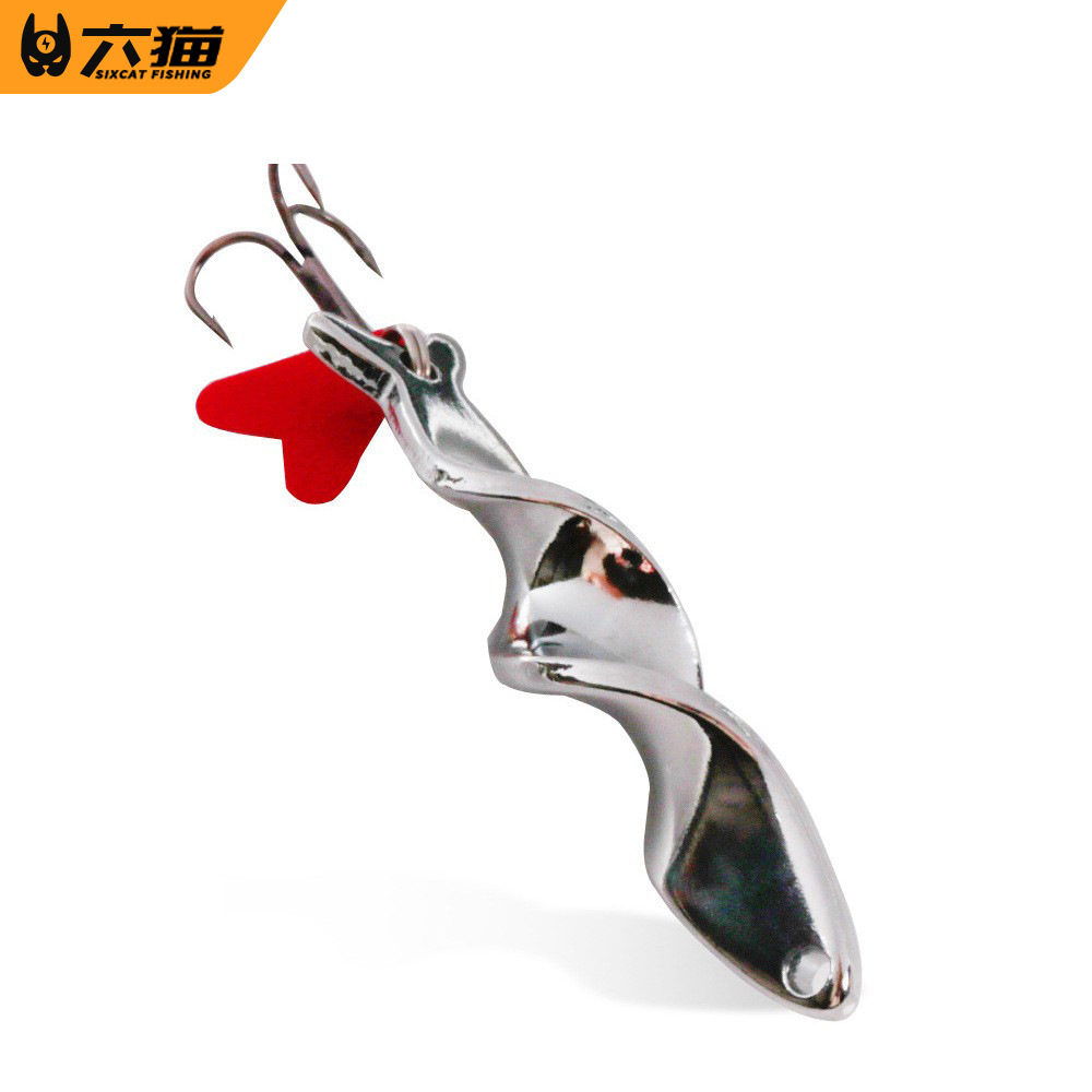 苦茶六猫|10g14g21g28g高速螺旋远投亮片路亚跨境旋转王硬饵金属