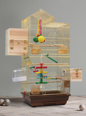 粤迪牡丹鹦鹉大型繁殖笼八哥玄凤虎皮电镀大鸟笼子鹦鹉鸟窝3019G