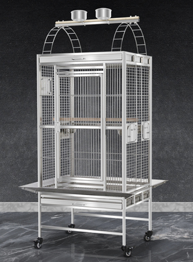 粤迪 鸟笼灰鹦鹉鸟笼特大号不锈钢鸟笼子折衷鹦鹉繁殖大型笼SS801