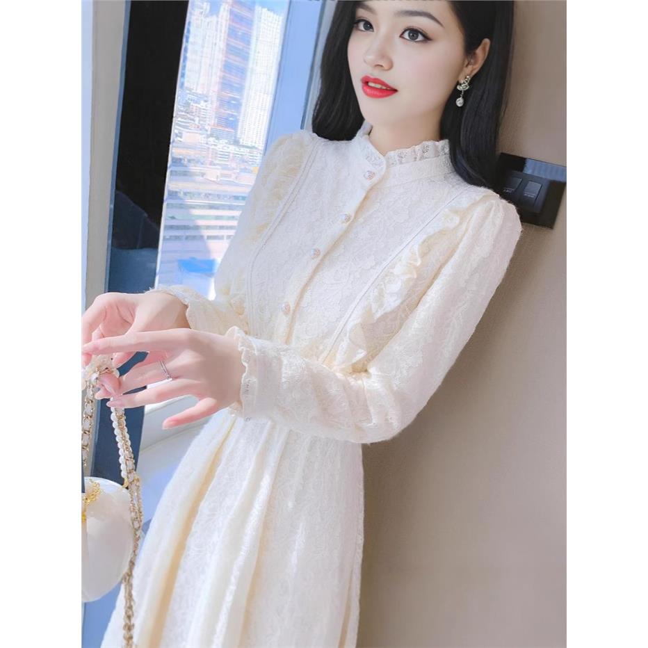 蕾丝连衣裙高级感女装秋