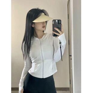 秋天长袖防晒衣衫外套设计感小众修身连帽运动休闲小个子上衣女装