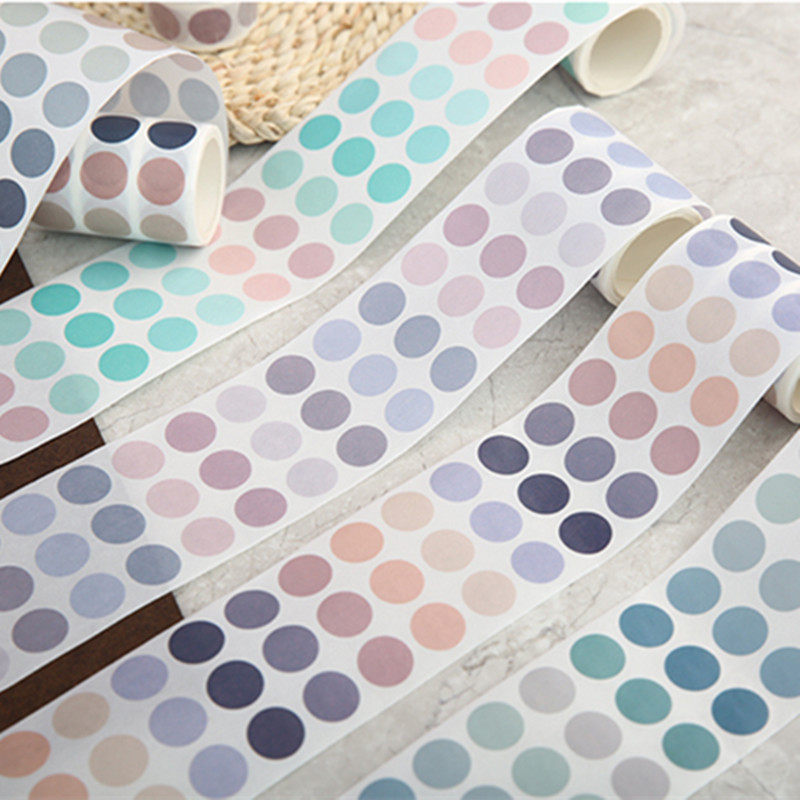 盐系温柔时光纯色圆点胶带 彩色圆形标记贴手帐日记装饰ins封口贴,文具电教/文化用品/商务用品,胶带/胶纸/胶条,淘宝优惠券,粉丝福利购,淘宝优惠卷