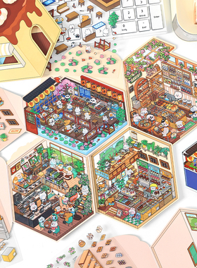 infeelme今日营业中第五弹造景贴纸 可爱ins微缩场景趣味装饰贴画