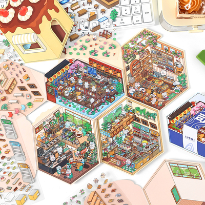 今日营业中第五弹立体造景贴纸