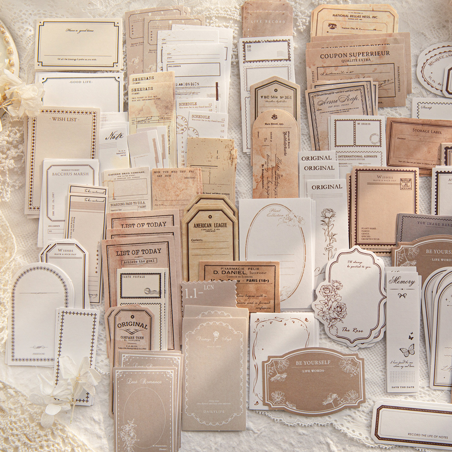 往日回响仓敷风便签贴纸文艺ins复古边框英文百搭手帐diy装饰贴画