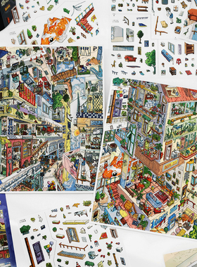 Infeel me我的小屋20.0立体造景贴纸微缩小屋场景手工diy解压贴画