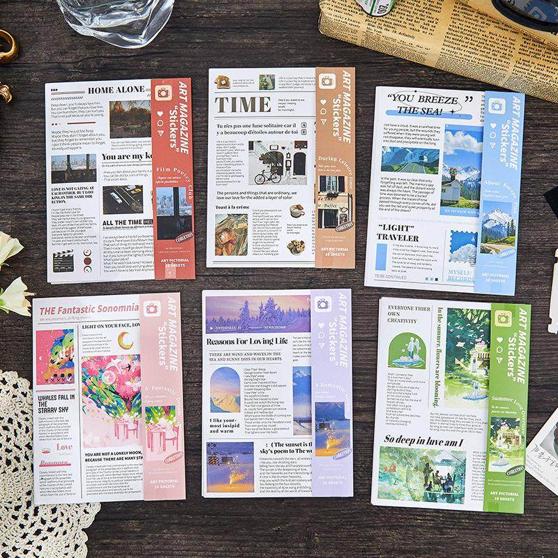 艺术画刊大尺寸贴纸包 文艺ins英文报刊主题手账diy装饰造景贴画,文具电教/文化用品/商务用品,贴纸/立体贴纸,淘宝优惠券,粉丝福利购,淘宝优惠卷