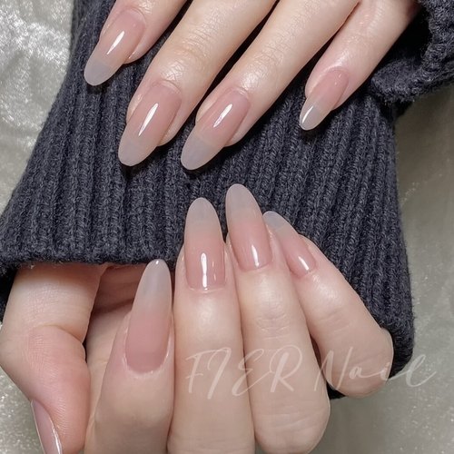 温柔裸色穿戴假指甲贴片华妃美甲成品纯手工日常穿戴甲孕妇可用