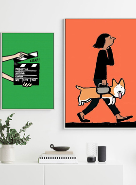 插画搞笑装饰画Jean Jullien波普艺术壁画客厅餐厅沙发背景墙挂画