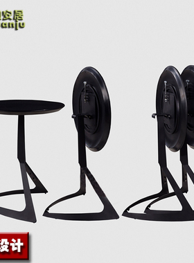 时尚简约折叠塑料圆茶几咖啡小吧桌阳台接待等位餐桌台C88