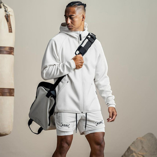 健身开衫 春季 重磅连帽蓝球休闲长袖 ASRV运动拉链卫衣男士 外套 新款