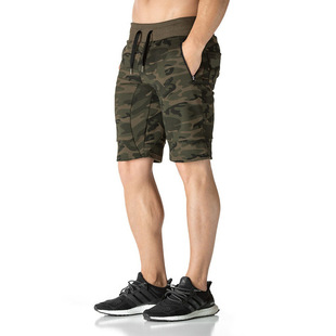 户外跑步休闲中裤 健身男兄弟透气迷彩休闲五分裤 肌肉运动短裤 新款