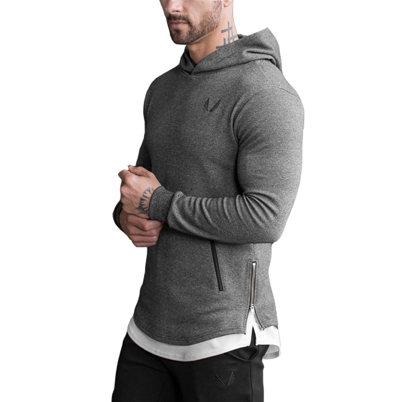 NEW MUSCLE CAPTAIN MENS FITNESS HIPSTER RUNNING CASUAL SPORTS COTTON HOODED TRAINING MECHANICAL BREATHABLE LONG SLEEVE SWEATSHIRT