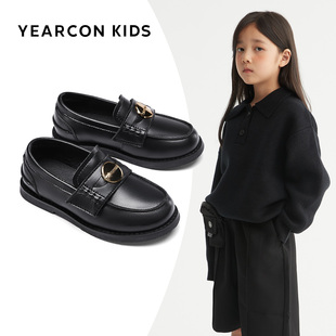 意尔康童鞋儿童小皮鞋2026年春季新品英伦风软底哑光面休闲演出鞋