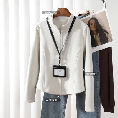 摇粒绒修身内搭外套女冲锋衣保暖抓绒内胆修身卫衣秋冬季加绒加厚