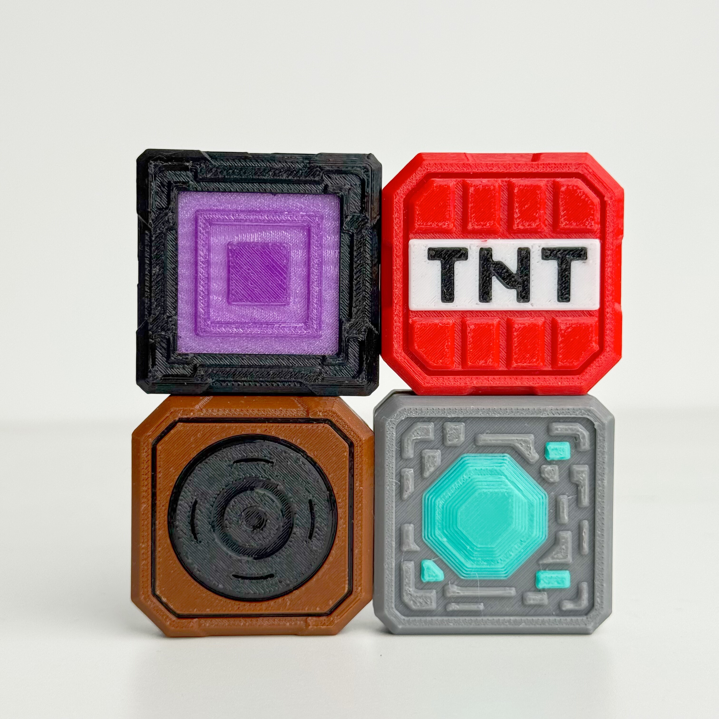 我的世界风格像素4合1解压新款网红转转币指尖玩具MC烦人的村民