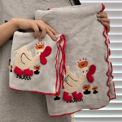 可爱小鸭浴巾毛巾成人情侣款吸水加厚速干学生洗脸巾裹巾女男L504