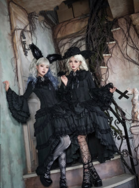 【五团不死鸟定金】初代原创暗黑哥特风重工Lolita姬袖衬衫下裙