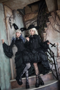 【五团不死鸟定金】初代原创暗黑哥特风重工Lolita姬袖衬衫下裙