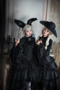 衬衫 初代原创暗黑哥特风重工Lolita姬袖 下裙 四团不死鸟尾款