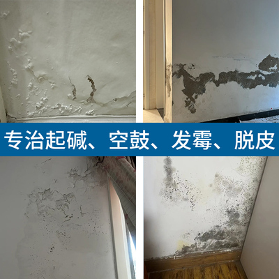 墙面潮湿起皮脱落反碱处理修补膏除碱剂防潮防霉涂料抗碱腻子墙壁