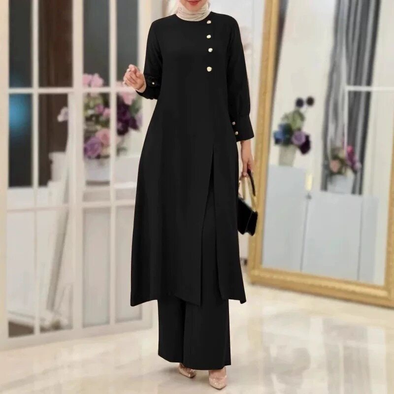 2025中长袖女装两件套优雅纯其它制服/套装