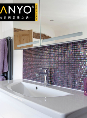 MANYO万叶马赛克 紫色马赛克 浴室厨房卫生间玻璃格子装饰背景墙