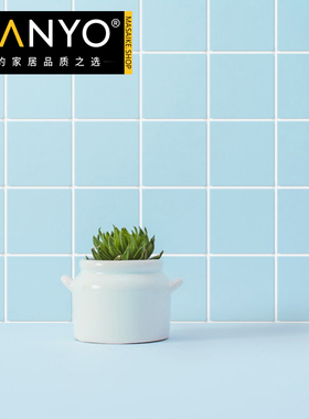 简约现代浅蓝色九宫格卫生间陶瓷釉面马赛克室内浴室墙面家居地砖