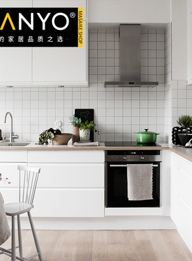 北欧格子瓷砖 白色浴室厨房卫生间墙面方砖 纯色150mm釉面小白砖