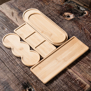 复古长方竹制杯垫长椭圆隔热垫家用茶具垫子功夫茶具一壶二杯防烫