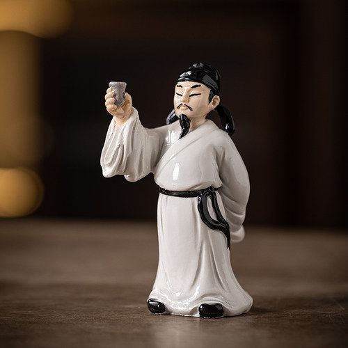 创意树脂古代人物李白茶