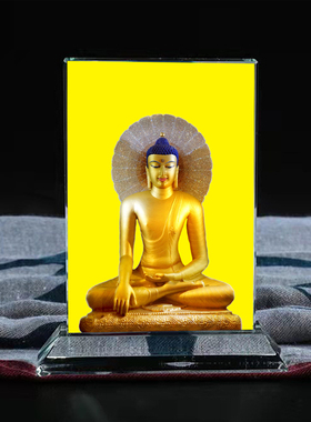 释迦牟尼佛青年等身画像水晶摆件