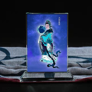 太阴星君月神太阴娘娘画像水晶摆台玄关供奉摆件桌面工艺品定制