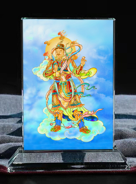 定制佛画像药叉十二神将波夷罗大将水晶玻璃摆件桌面工艺品摆台