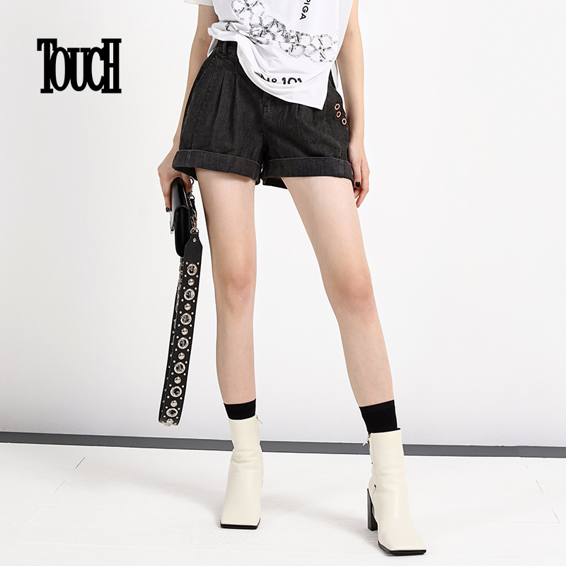TOUCHÅ®×°2018пîʱÉаٴîÕÛ±ßÅ£×ÐÀ«Íȶ̿ãÅ®ÏĸßÑü¿íËÉa×ÖÏÔÊÝ