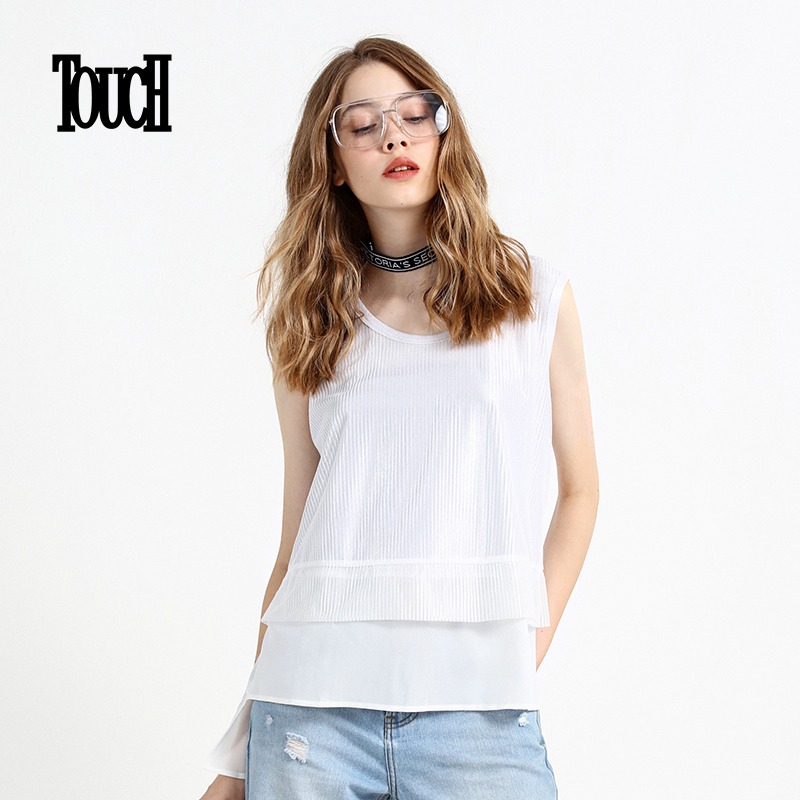 TOUCHÅ®×°2018Ïļ¾²»¹æÔò¿íËɰٴîÍâ´©°×É«±³ÐÄÑ©·ÄÎÞÐäÅ®ÏÄ ÉÏÒÂ