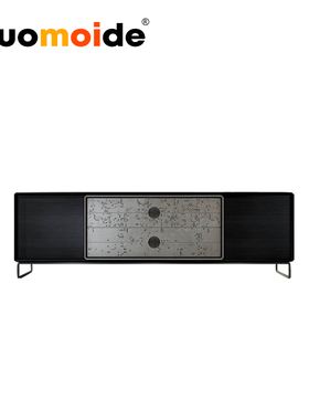 诺曼邸创意设计师家具Talento Up Sideboard实木高档豪宅铝边柜