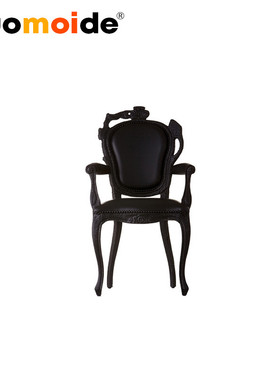 诺曼邸创意设计师家具smokediningarmchair进口真皮艺术烟餐椅