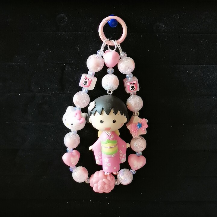 正版小丸子粉色挂件
