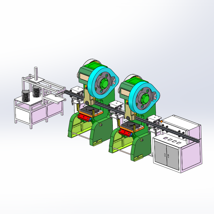 冲床连杆机械手上下料3d方案图纸两台冲床联机自动上下料方案 五金/工具 服务机器人 原图主图