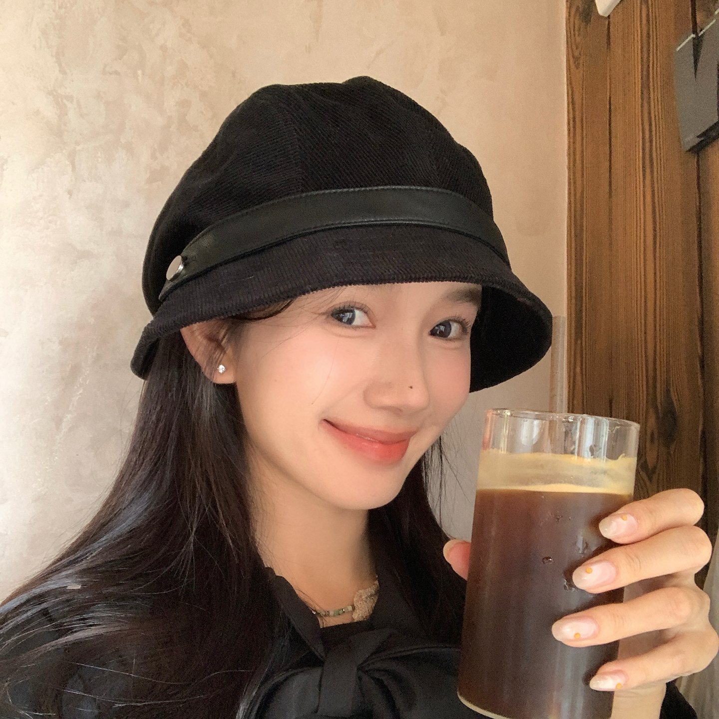 日系复古灯芯绒渔夫帽文艺小礼帽