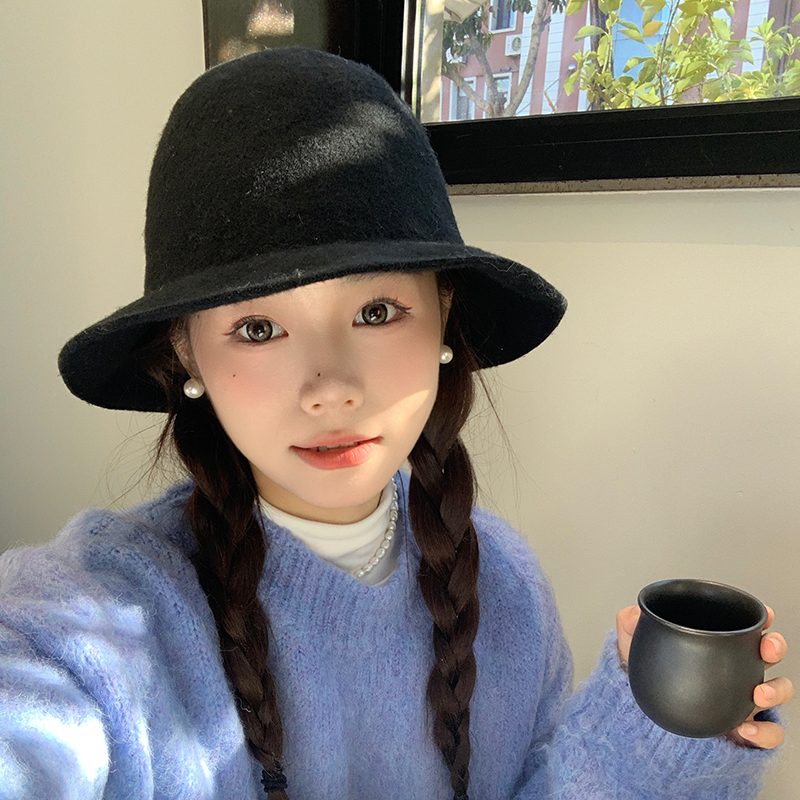 千金风优雅气质全羊毛礼帽女秋冬