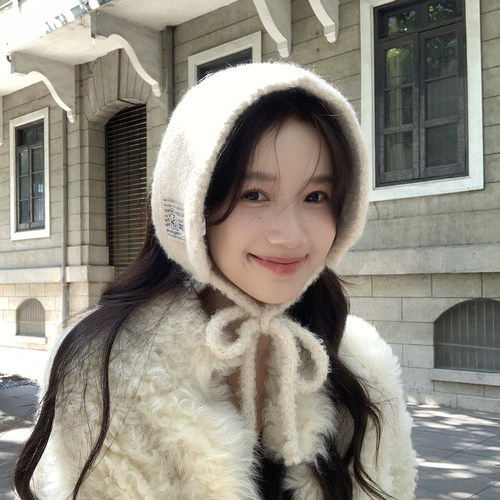 可爱保暖耳罩女针织防寒耳包围脖