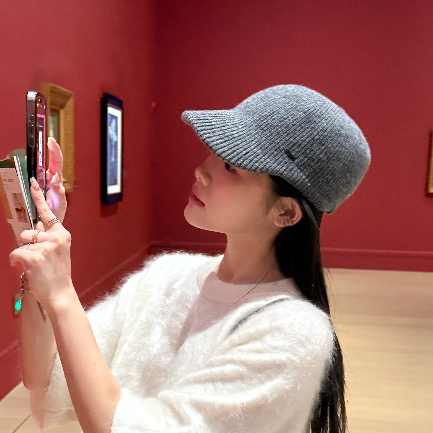 赵露思同款针织鸭舌帽秋冬马术帽