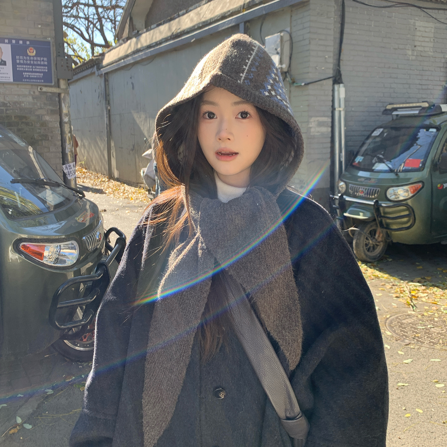 费尔岛针织帽女冬季巴拉克拉法帽