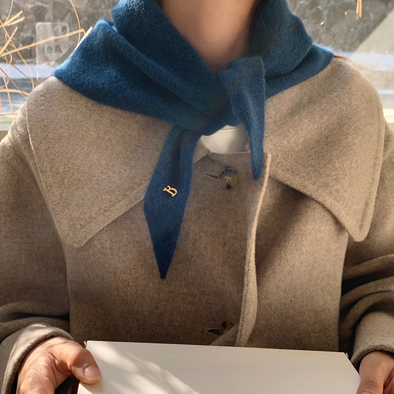 韩系简约软糯三角巾女冬季小围巾